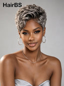 Lace front 13x4 Pixie wig silver quick weave