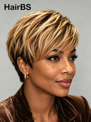 Lace front 13x4 pixie wig honey highlight straight