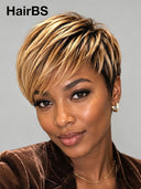 Lace front 13x4 pixie wig honey highlight straight