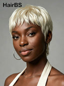 Lace front 13x4 pixie cut wig quick weave white