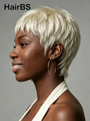 Lace front 13x4 pixie cut wig quick weave white