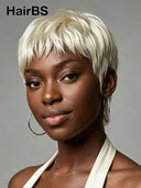 Lace front 13x4 pixie cut wig quick weave white