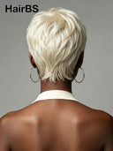 Lace front 13x4 pixie cut wig quick weave white