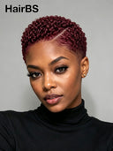 Lace front 13x6 Pixie wig curly burgundy for black woman 