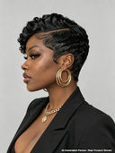 Lace front 13x4 pixie wig Quick weave black for black women