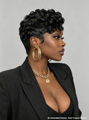 Lace front 13x4 pixie wig Quick weave black for black women