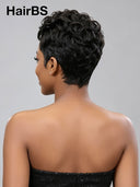 Lace front 13x4 Pixie wig black wavy