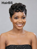 Lace front 13x4 Pixie wig black wavy