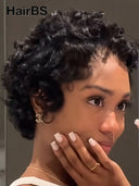 Lace front 13x4 wig Pixie wig black quick weave 100% Human Hair