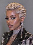 Lace front 13x4 pixie wig blonde quick weave