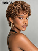 Pixie wig Lace front 13x4 brown finger wave for black woman