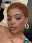 Pixie wig Lace front 13x4 wig afro brown 100% Human Hair