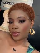 Pixie wig Lace front 13x4 wig afro brown 100% Human Hair