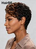Pixie wig Lace front 13x4 brown highlight for black woman