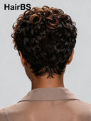 Pixie wig Lace front 13x4 brown highlight for black woman
