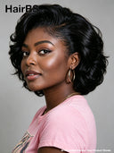 Lace front 13x4 bob wig black wavy