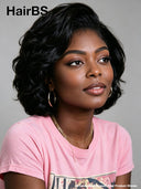 Lace front 13x4 bob wig black wavy
