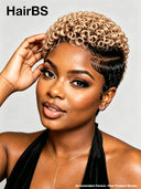 Lace front 13x6 Pixie wig pre-cut finger wave honey