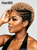Lace front 13x6 Pixie wig pre-cut finger wave honey