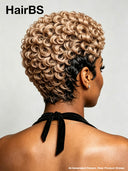 Lace front 13x6 Pixie wig pre-cut finger wave honey