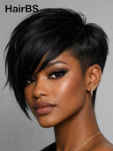 Pixie cut wig Lace front 13x6 HD wig black straight 100% Human Hair
