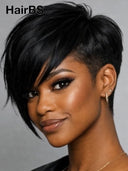 Pixie cut wig Lace front 13x6 HD wig black straight 100% Human Hair