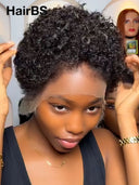 Pixie cut  HD lace wig lace front 13x4 lace curly wave 100% Human Hair for black woman