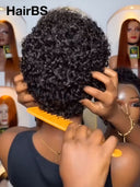 Pixie cut  HD lace wig lace front 13x4 lace curly wave 100% Human Hair for black woman