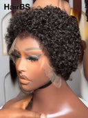 Pixie cut  HD lace wig lace front 13x4 lace curly wave 100% Human Hair for black woman
