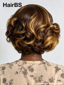 Lace front 13x4 Pixie wig brown with honey highlight