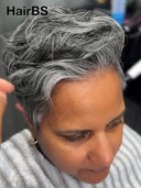 HD lace wig lace front 13x4 lace pixie salt and pepper 100% Human Hair for black woman