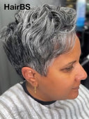 HD lace wig lace front 13x4 lace pixie salt and pepper 100% Human Hair for black woman