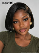 The luxe Straight bob 13X6 lace front Natural Black 100% Human Hair