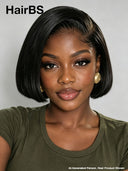 The luxe Straight bob 13X6 lace front Natural Black 100% Human Hair