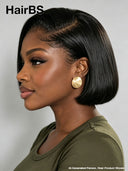 The luxe Straight bob 13X6 lace front Natural Black 100% Human Hair