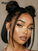 Lace front 13x4 wig Pre-styled Updo 12 inch bob wig 100% Human Hair