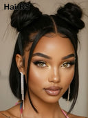 Lace front 13x4 wig Pre-styled Updo 12 inch bob wig 100% Human Hair