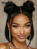 Lace front 13x4 wig Pre-styled Updo 12 inch bob wig 100% Human Hair