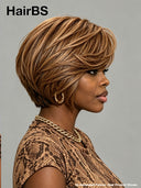 Lace front 13x4 pixie wig honey mix brown straight