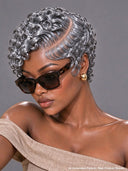 4 Colors Lace front 13x4 pixie wig finger wavy black or gray or brown or burgundy