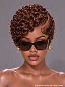 4 Colors Lace front 13x4 pixie wig finger wavy black or gray or brown or burgundy