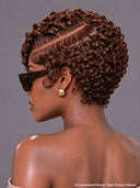 4 Colors Lace front 13x4 pixie wig finger wavy black or gray or brown or burgundy