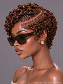 4 Colors Lace front 13x4 pixie wig finger wavy black or gray or brown or burgundy