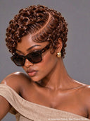 4 Colors Lace front 13x4 pixie wig finger wavy black or gray or brown or burgundy
