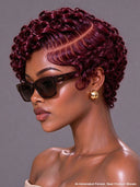 4 Colors Lace front 13x4 pixie wig finger wavy black or gray or brown or burgundy