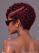 4 Colors Lace front 13x4 pixie wig finger wavy black or gray or brown or burgundy