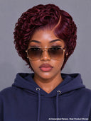 Lace front 13x4 pixie wig finger wave 4 Colors for black women
