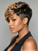 Lace front 13x6 Pixie cut wig quick weave 