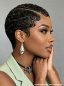 Lace front 13x4 pixie side part wig Quick weav