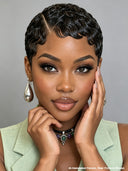 Lace front 13x4 pixie side part wig Quick weav